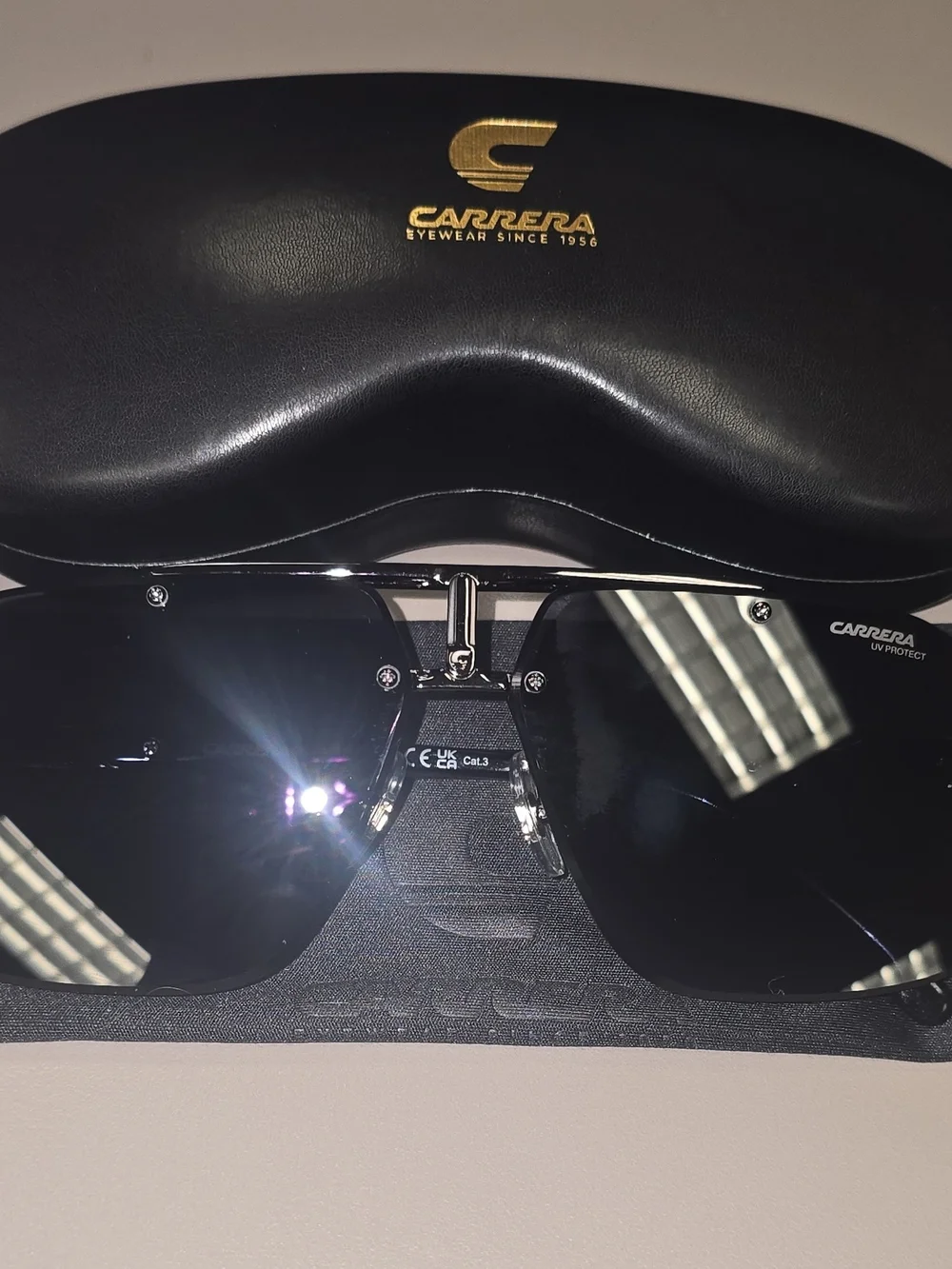 NEW Carrera 1054/S V81IR Rimless Sunglasses Ruthenium Grey Double Bridge + Case